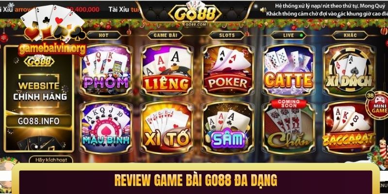 Review game bài GO88 đa dạng