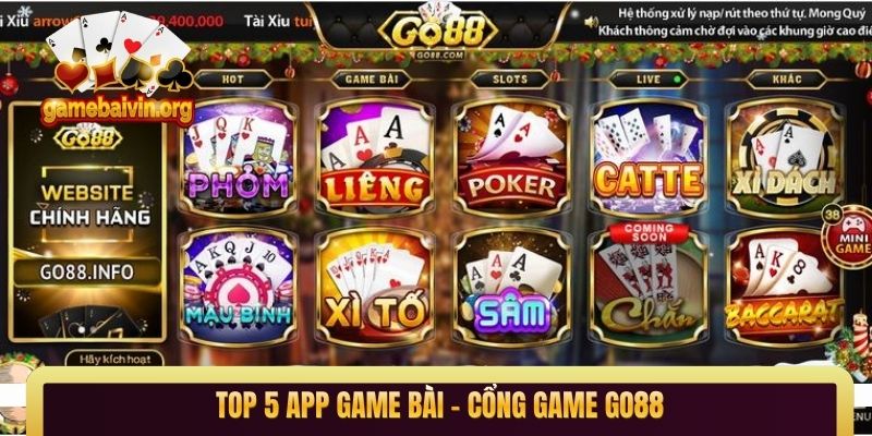 Top 5 app game bài - Cổng game GO88